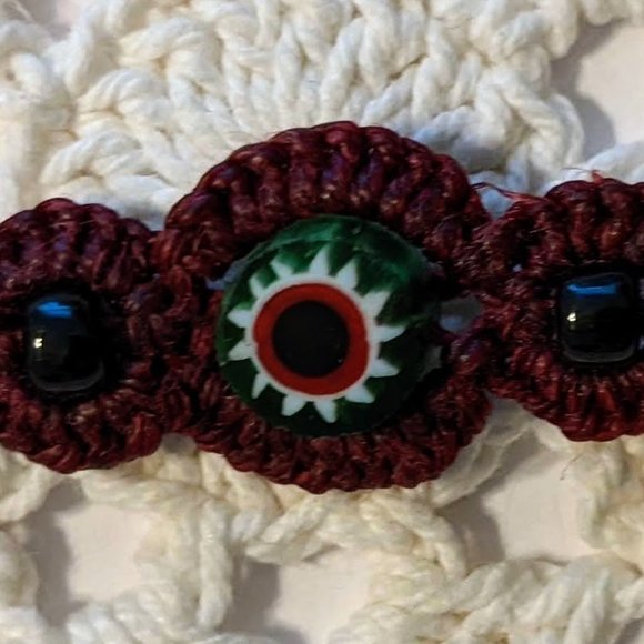 Handcrafted Bracelet Circumference Approx 6 1/4" Color Maroon - Picture 4 of 4